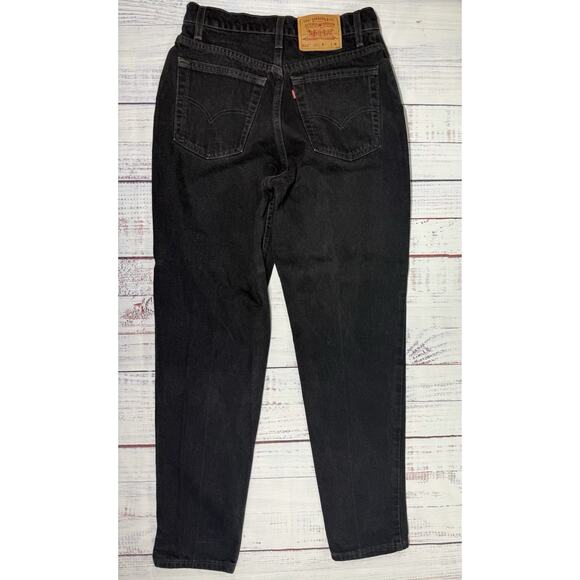 Vintage Levis Jeans Womens 13 JR (Fits 27x30) Black 512 Slim Tapered Denim 90s - Picture 2 of 8